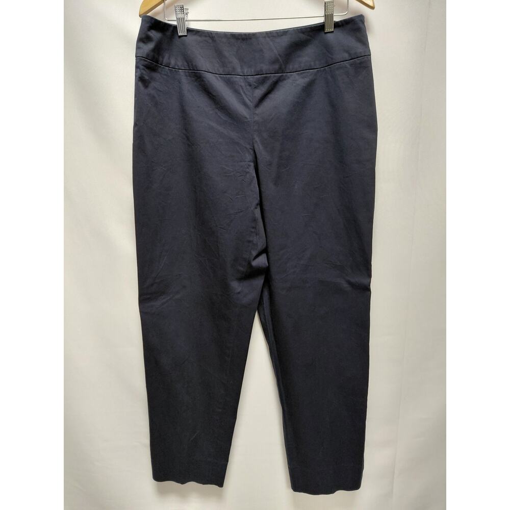 Talbots Collection Stretch Cotton Pants Navy Solid Knit Size 14